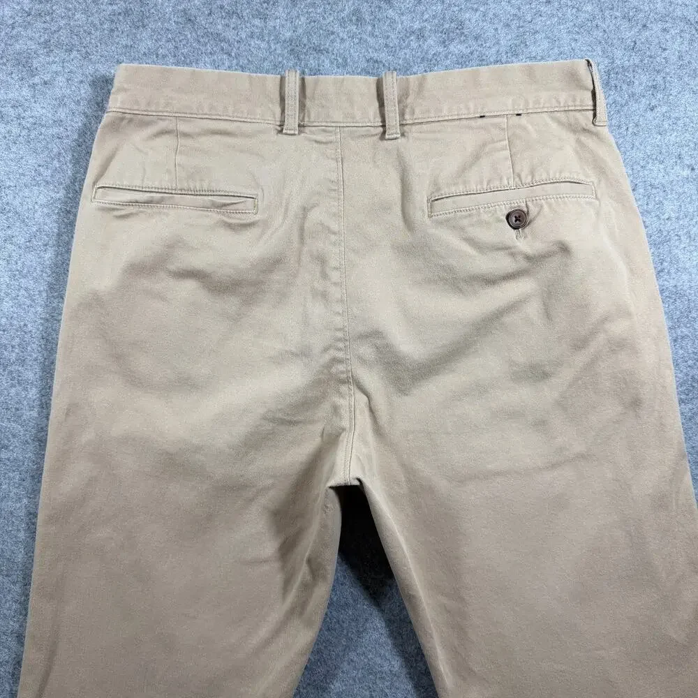 J.Crew Flex Chino Pants Mens 32x32 Khaki Straight Fit Stretch Cotton Preppy